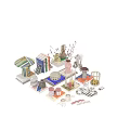 Vibrant Decorative Ornament Set With Vases Candles Books And Ceramic Decorations