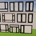 Various Window Frame Designs for Home Exterior Installation and Style 3d model