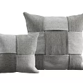 Gray Patchwork Decorative Pillows Set With Different Sizes For Home Decor 3d model