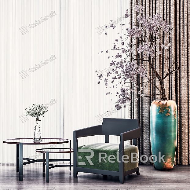 New Chinese Style Single Sofa Single Chair Side Decoration model