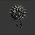Hanging Decorative Dreamcatcher with Round Design and Illuminated Feathers for Home Decor