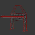 Red Industrial Gantry Crane With Steel Frame Structure And Lifting Mechanism
