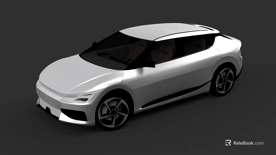 Modern White Sporty Car Featuring Streamlined Body Sleek Exterior And Alloy Wheels 3d model 