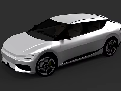 Modern White Sporty Car Featuring Streamlined Body Sleek Exterior And Alloy Wheels 3d model