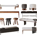 Modern sofa stool 3d model