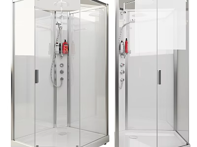 Modern Shower Sauna Glass Enclosure With Steam Function And Control Panel 3d model