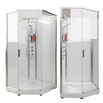 Modern Shower Sauna Glass Enclosure With Steam Function And Control Panel 3d model