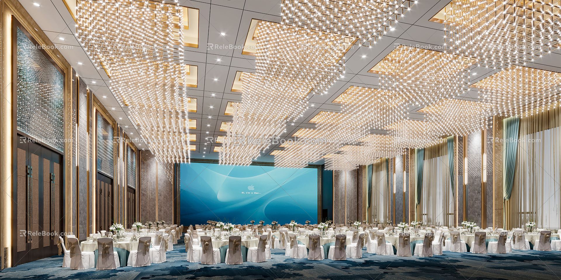 Modern Ballroom Hotel Ballroom 3d model