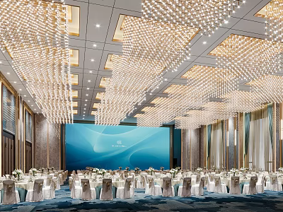 Modern Ballroom Hotel Ballroom 3d model
