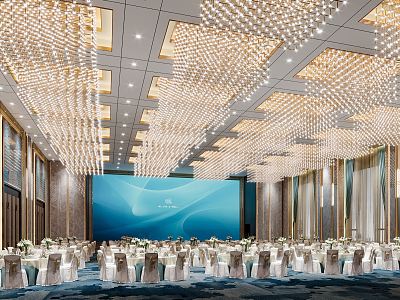 Modern Ballroom Hotel Ballroom 3d model