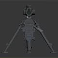 Modern Tactical Sniper Rifle With High Precision Scope And Bipod Support 3d model