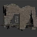 Ancient Stone Ruins Structure Featuring Archway And Weathered Stone Blocks 3d model