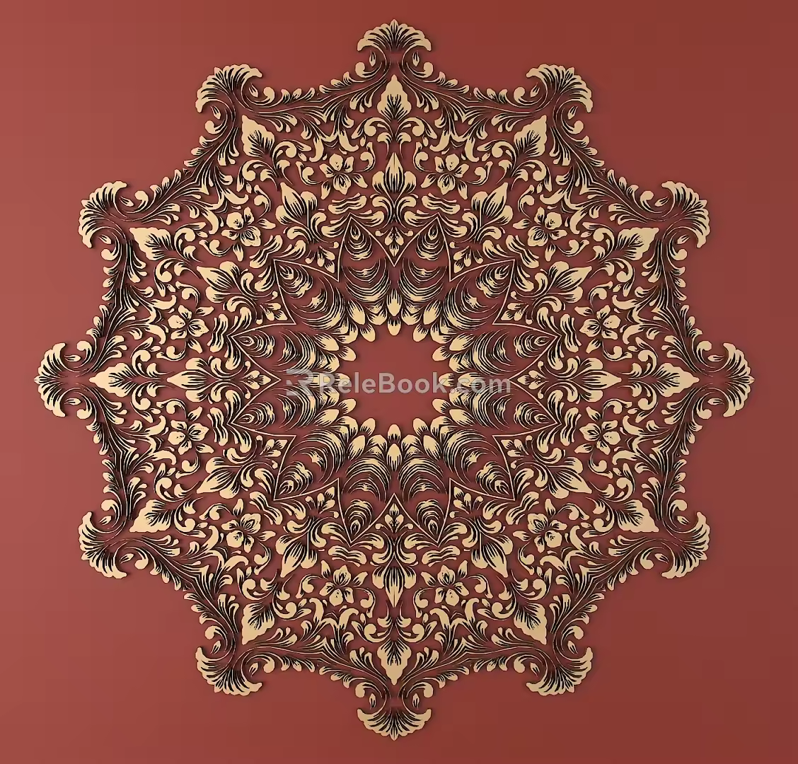 European-style Metal Carved European-style Pattern Hollow Carved Pattern Baroque Carved Pattern 3d model