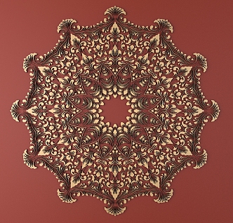 European-style Metal Carved European-style Pattern Hollow Carved Pattern Baroque Carved Pattern 3d model