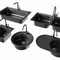 Modern Black Kitchen Sinks in Different Styles with Faucet for Home Use