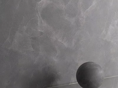 Gray Textured Wall Component With Black Sphere On Transparent Surface 3d model