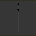 Fantasy Sword With Purple Hilt Guard Blue Handle And Metallic Blade Details