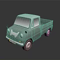 Light Green Vintage Small Pickup Truck 3D Model With Classic Design