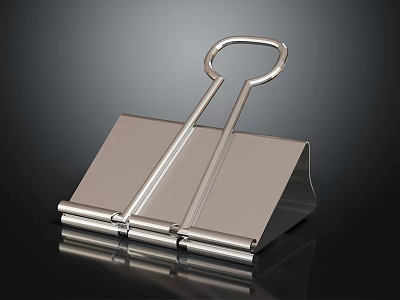 Silver Metal Paperclip As Practical Daily Office Supplies With Smooth Surface Design 3d model