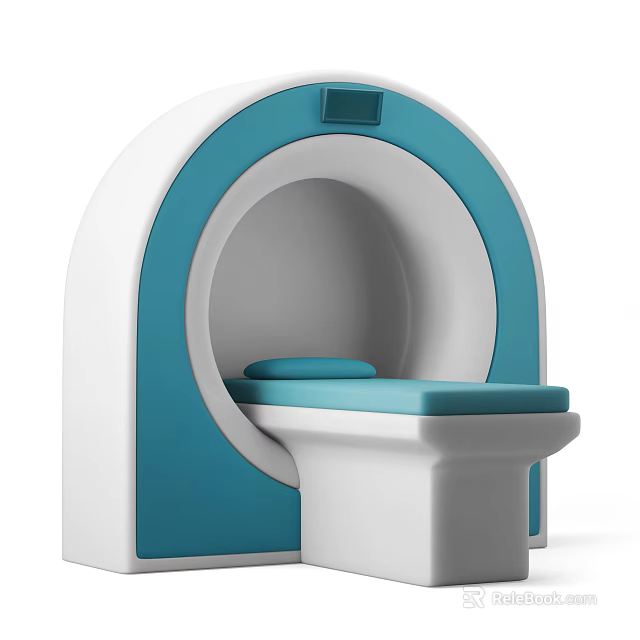 Advanced Medical Device CT Scanner with White and Blue Design for Diagnostic Imaging 3d model 
