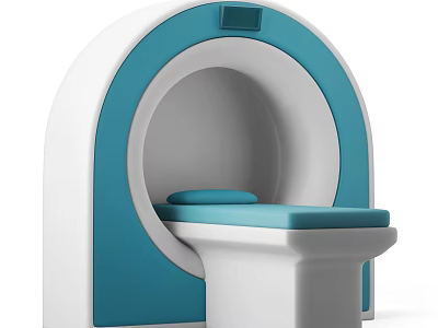 Advanced Medical Device CT Scanner with White and Blue Design for Diagnostic Imaging 3d model