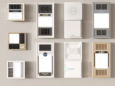 Various Styles Of Bathroom Heater Devices With Modern Design Elements 3d model