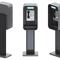 Modern Public Phone Booths As Public Facility With Functional Design And Equipment