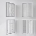 Modern Interior Window Blinds Design With White Wall And Multiple Panel Styles 3d model
