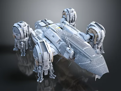 Futuristic Mechanical Construct With Articulated Modules And Advanced Metallic Design Details 3d model