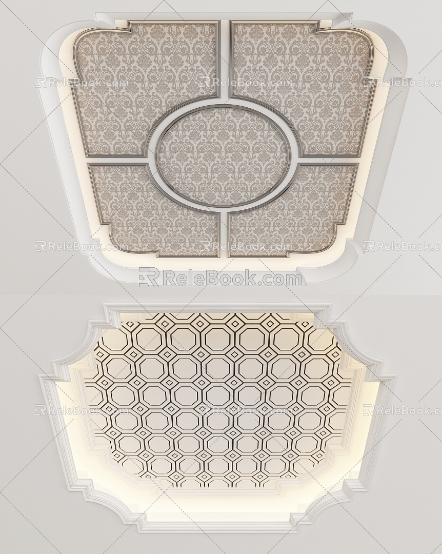 European-style ceiling 3d model