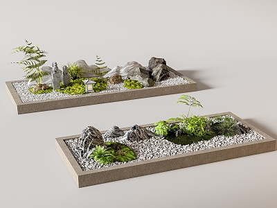 Modern courtyard sketch interior landscape landscaping plant combination plant pile micro landscape model