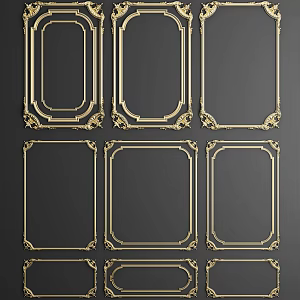 European-style line foot line decorative line 3d model