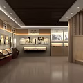 Cultural Center Interior With Calligraphy Sculpture Lanterns And Wooden Walls