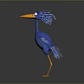 Animated Blue Bird Character With Blue Feathers Orange Beak Yellow Legs For Games And Movies