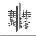 Industrial Metal Equipment Featuring Grid Frames and Vertical Plate Structure