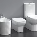 Modern Toilet Bidet And Washbasin White Ceramic Bathroom Fixture Set