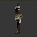 Steampunk Women's Costume Featuring Corset Top Short Skirt Long Boots And Fingerless Gloves