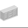 Modern Wooden Shoe Cabinet With Two Doors And Three Drawers Design