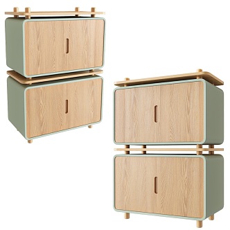 Modern Double Side Cabinet 3d model