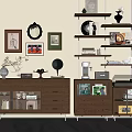 Middle Style Side Cabinet 3d model