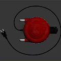 Red Industrial Equipment With Metal Support Stand And Flexible Hose Design