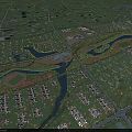 Aerial Planning Layout Design With Green Spaces Water Bodies Urban Buildings And Road Networks