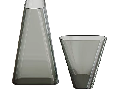 Transparent Cone Shaped Ceramic Vessels With Modern Design And Different Sizes 3d model