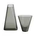 Transparent Cone Shaped Ceramic Vessels With Modern Design And Different Sizes