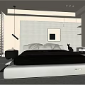 Modern Bedroom Interior Design With Platform Bed Large Window Blinds And Accent Chair