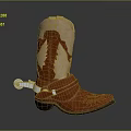 Brown Cowboy Boot With Leather Design And Silver Bottle Opener Accessory For Daily Use