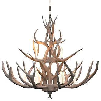Modern chandelier candela 3d model