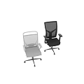 Modern Mesh Office Chairs With Armrests And Wheeled Base In White Black
