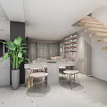Modern Clothing Store Interior With Fashion Apparel On Racks Display Tables And Green Plants