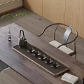 Elegant Tea Set with Teapot Cups and Tray on Wooden Table with Chair and Green Plant